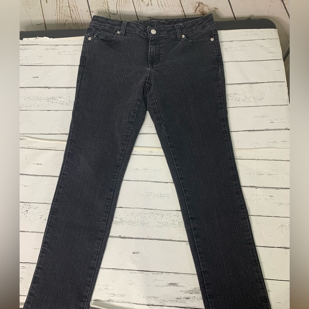 Michael Kors 4/28 Straight Jeans Women's Low Rise Black Denim  Logo